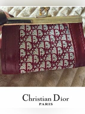 RARE!! Christian Dior Collectors GEM kisslock Oblique pattern Coin Purse